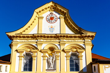 Exterior of Stams Abbey in Stams, Tirol, Austria, Europe