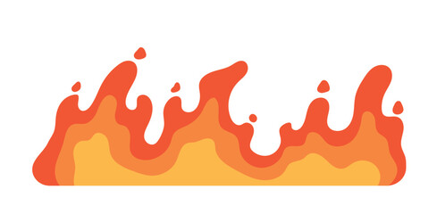Fire flame icon. Nature, danger and cataclysm. Graphic element for printing on fabric. Minimalistic creativity and art. Company and organization logos, branding. Cartoon flat vector illustration