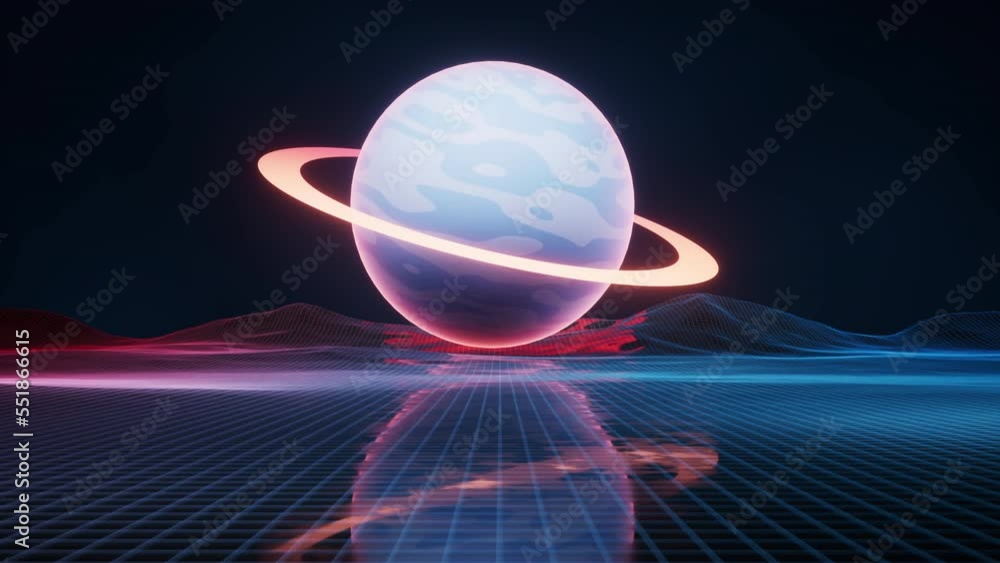 Poster planet and outer space background, 3d rendering.