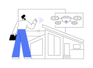 Real estate video tour abstract concept vector illustration.