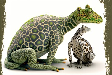 frog and giraffe combination funny and futuristic