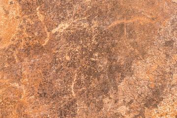 Modern interior wall with abstract brown rust pattern, corrosion texture rusty background
