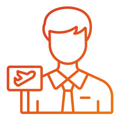 Obraz premium Airport Representative Icon Style