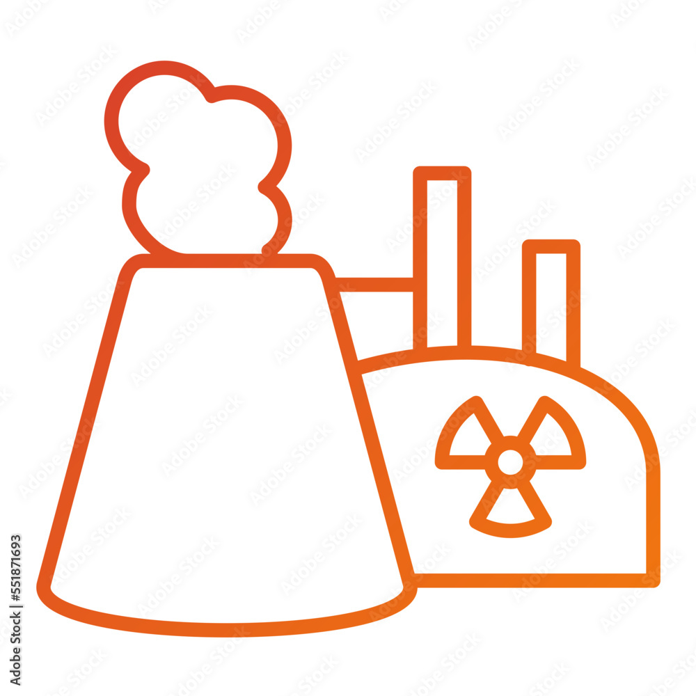 Poster nuclear energy icon style