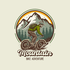 mountain bike logo set collection Bicycle downhill vintage logo label badge