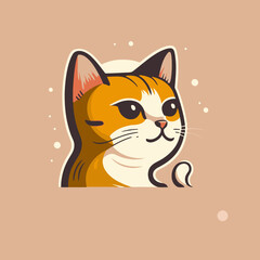 cute cat head cartoon logo collection logo set vector mascot illustration