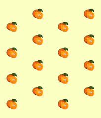 Mandarin Fruit Wallpaper Background Grid Pattern