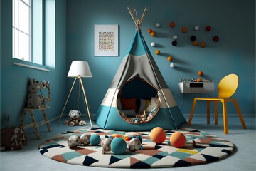 modern style playing room interior for children