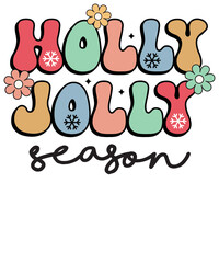 Holly Jolly Season,
Christmas Sublimation, Retro Christmas Sublimation