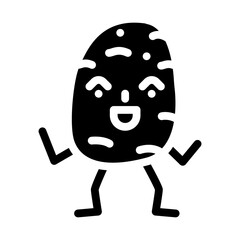 potato vegetable character glyph icon vector. potato vegetable character sign. isolated symbol illustration