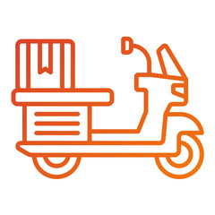 Delivery On Bike Icon Style