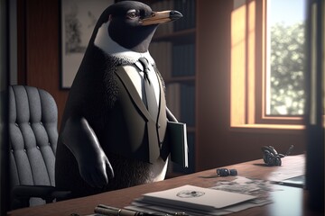 Digital illustration about animal in the office.