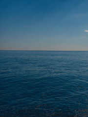 blue sea and blue sky