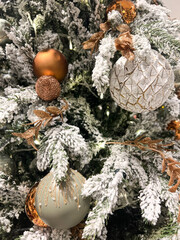 Christmas decorations on the Christmas tree background texture