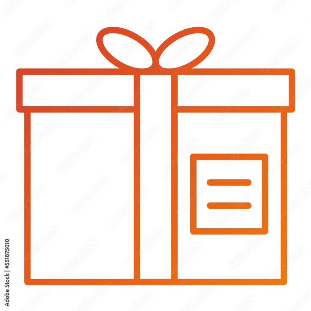 Poster gift box icon style