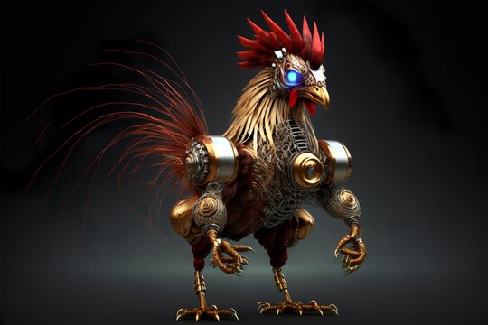 robot animal with metal  muscle strong and futuristic