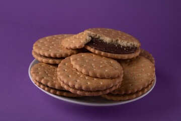 photo of a round cookie on a plate
