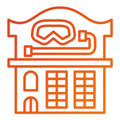 Naklejka premium Dive Shop Icon Style