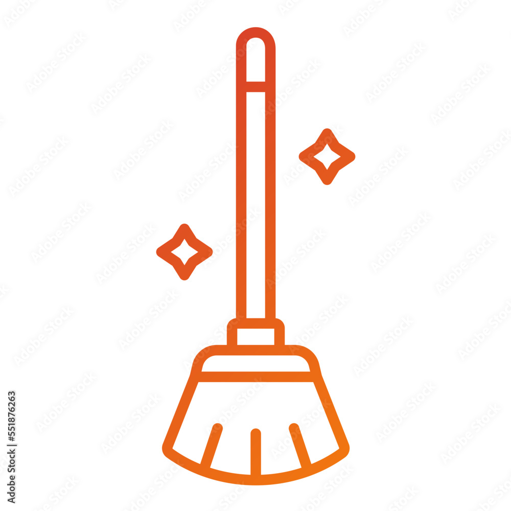 Poster broom icon style