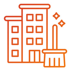 Apartment Cleaning Icon Style