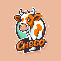 logo collection of cute cow face. cow milk cartoon mascot logo illustration