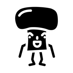 mushroom character glyph icon vector. mushroom character sign. isolated symbol illustration
