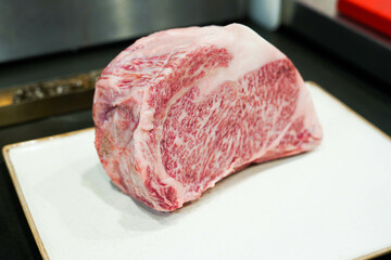 A cut of wagyu beef from the city of Kobe