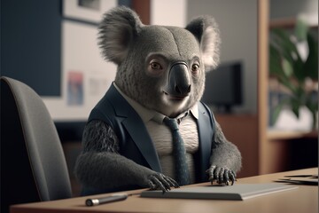 Digital illustration about animal in the office.