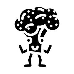 broccoli character glyph icon vector. broccoli character sign. isolated symbol illustration