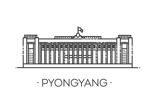 Mansudae Assembly Hall. Vector illustration