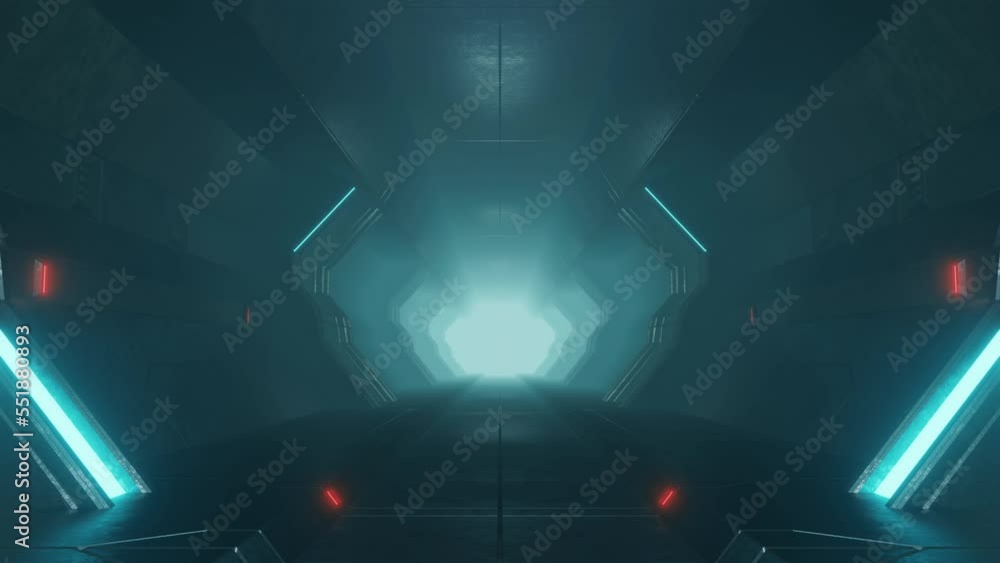 Wall mural animation of a science fiction tunnel seamless loop