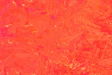 Obraz premium Red paint pressed wood texture, chipboard surface pattern background osb particleboard