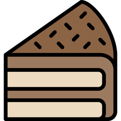 chocolate cake line filled icon