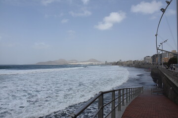 Scenic view of playa de las canters