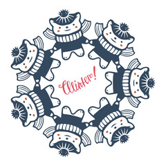 Round frame with cute cats.