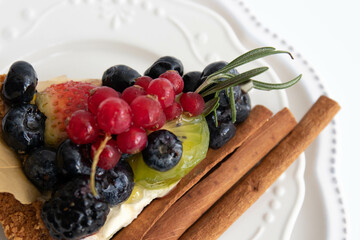 Christmas Cheese Cake on White Background