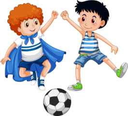 little kid play football together with friend png