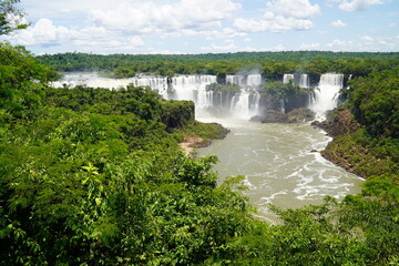 Fototapeta na wymiar National Park Iguassu Waterfalls (Cataratas do Iguacu), area of Devils Throat. Foz do Iguacu, Parana State, Brazil.