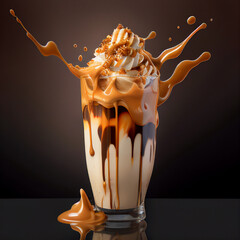 caramel milkshake - obrazy, fototapety, plakaty
