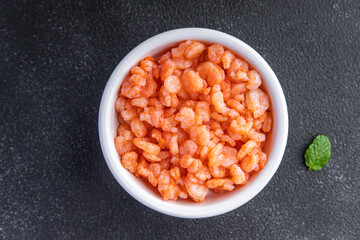 small shrimp spicy cocktail seafood fresh healthy meal food snack on the table copy space food background rustic top view