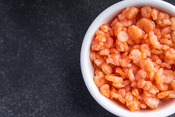 small shrimp spicy cocktail seafood fresh healthy meal food snack on the table copy space food background rustic top view