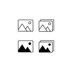 Photo gallery icons for app or website. Vector illustration isolated on white backround