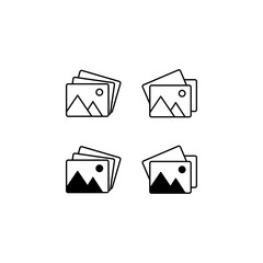 Photo gallery icons for app or website. Vector illustration isolated on white backround