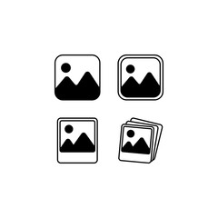 Photo gallery icons for app or website. Vector illustration isolated on white backround