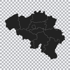 Fototapeta na wymiar Political map of the Belgium isolated on transparent background. High detailed vector illustration.