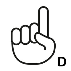 Vector Sign Language icon Letter D