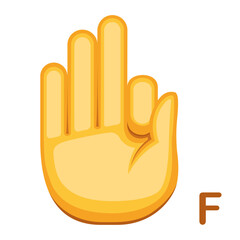 Vector Sign Language icon Letter F