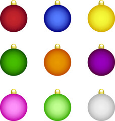 Christmas balls, vector. Multicolored Christmas balls.