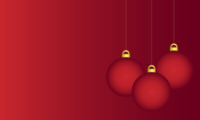 Christmas balls on a red background, vector. Red Christmas balls on a red background. Background for a postcard.