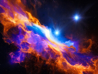 Fototapeta na wymiar Space Nebula, created with Generative AI